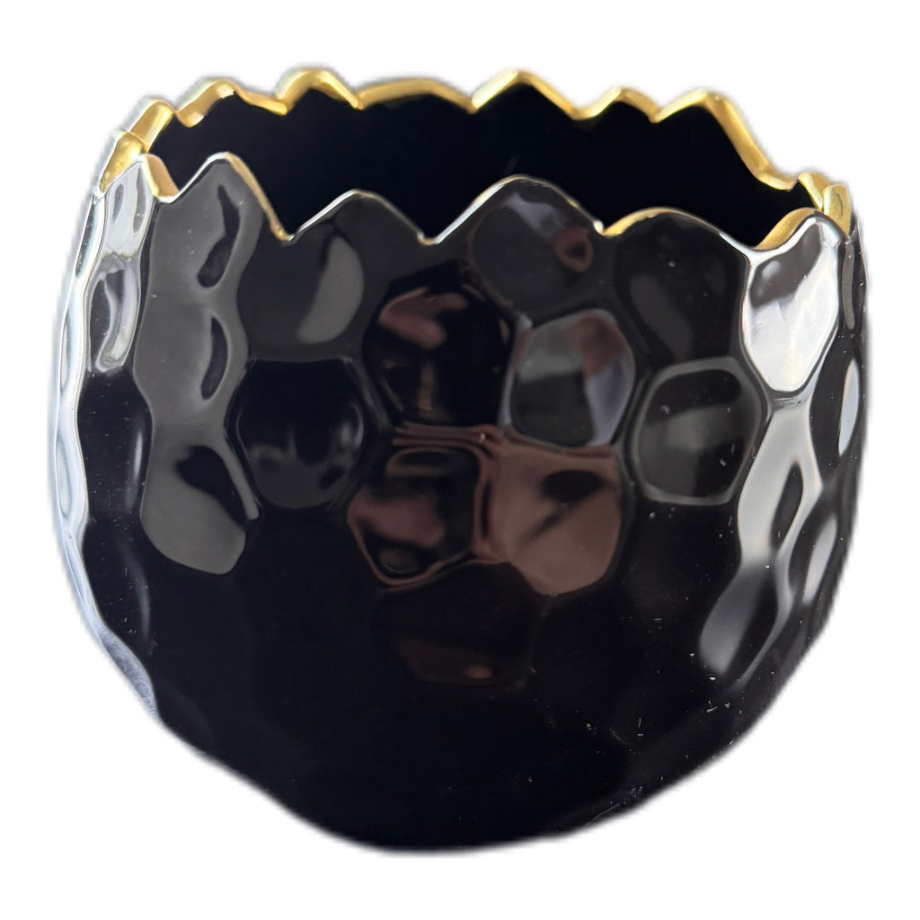 Planzei "Linus" Keramik in Schwarz/Gold 10 cm von Willeke