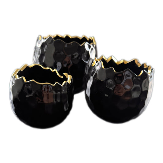 Planzei "Linus" Keramik in Schwarz/Gold 12,5 cm von Willeke