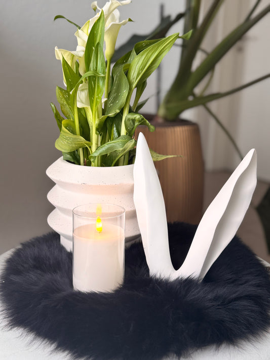 Deko Hasenohren Spring Ivory in Weiß / matt von Exner 18x5x23,5 cm