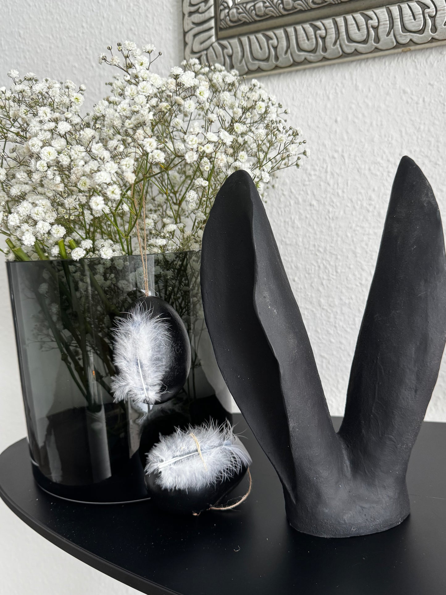 Deko Hasenohren  Zonda in Schwarz matt von Exner 18x7x26,8 cm