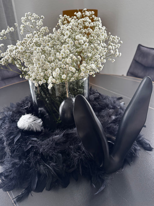 Deko Hasenohren  Zonda in Dunkelschwarz / matt von Exner 18x5x23,5 cm