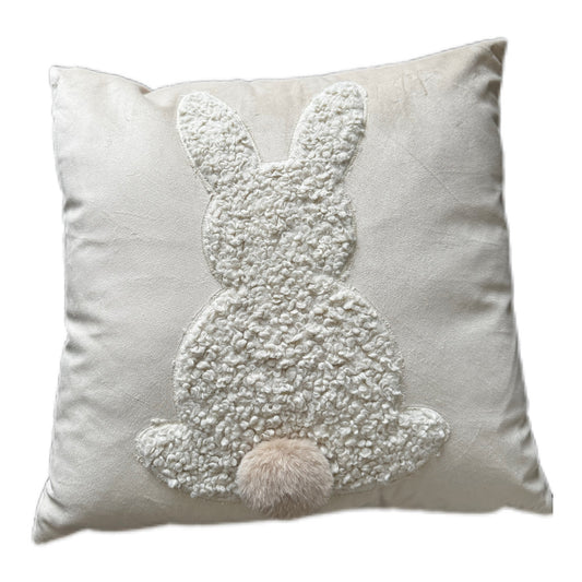 Osterkisssen Dans in Beige-Hase in Bouclé Optik von Exner 45x45 cm