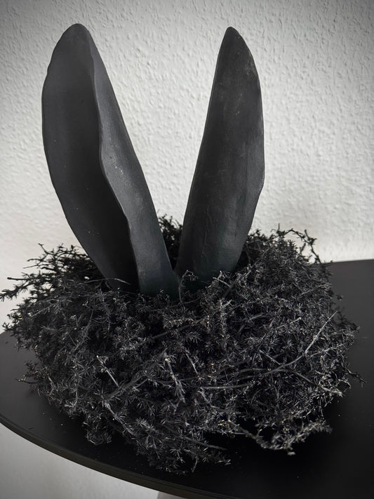 Deko Hasenohren  Zonda in Schwarz matt von Exner 18x7x26,8 cm