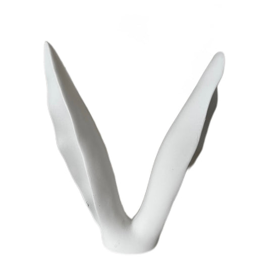 Deko Hasenohren Spring Ivory in Weiß / matt von Exner 18x5x23,5 cm