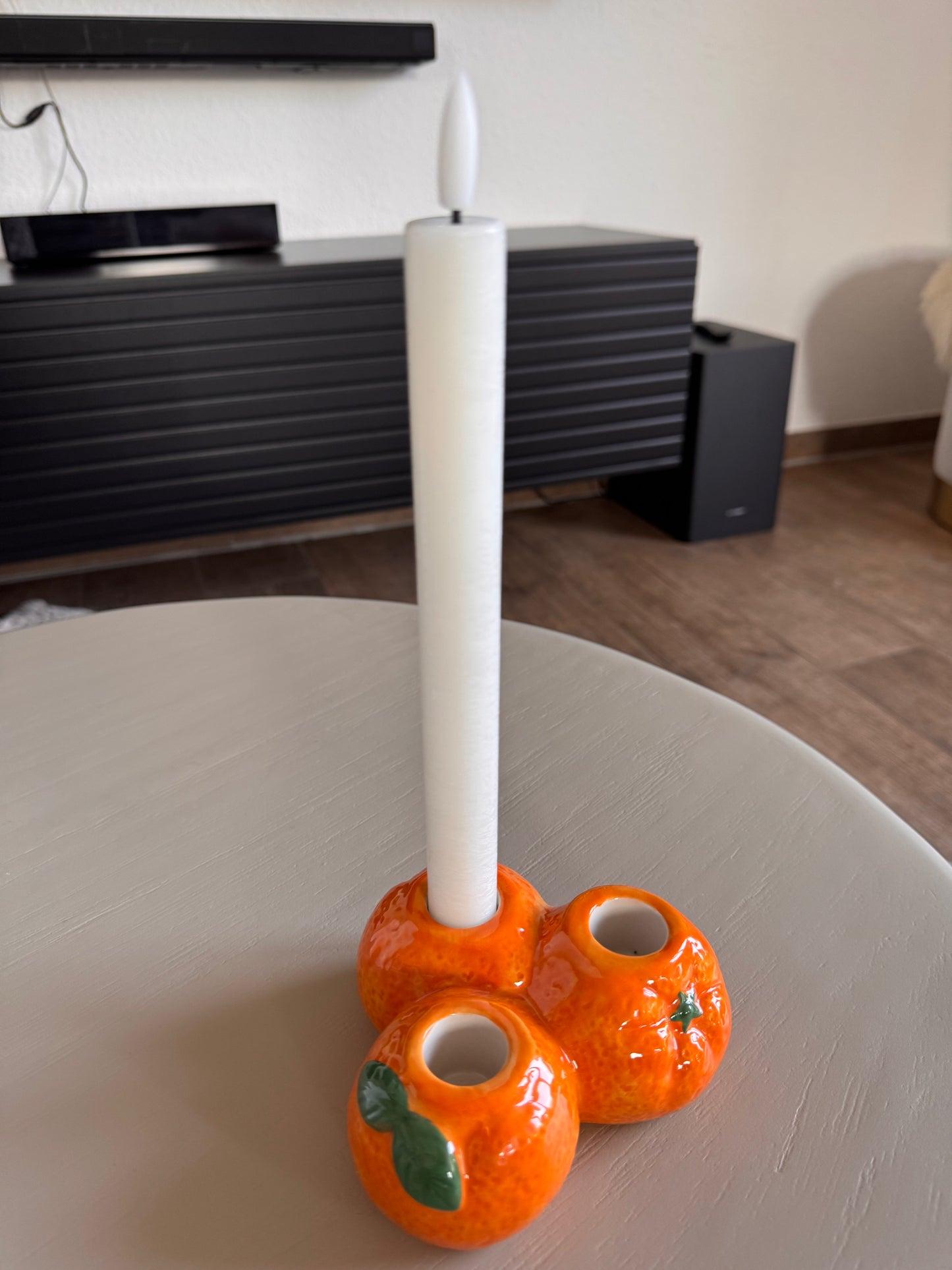 Kerzenhalter Orange aus Keramik