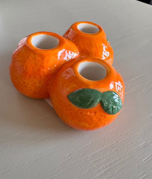Kerzenhalter Orange aus Keramik