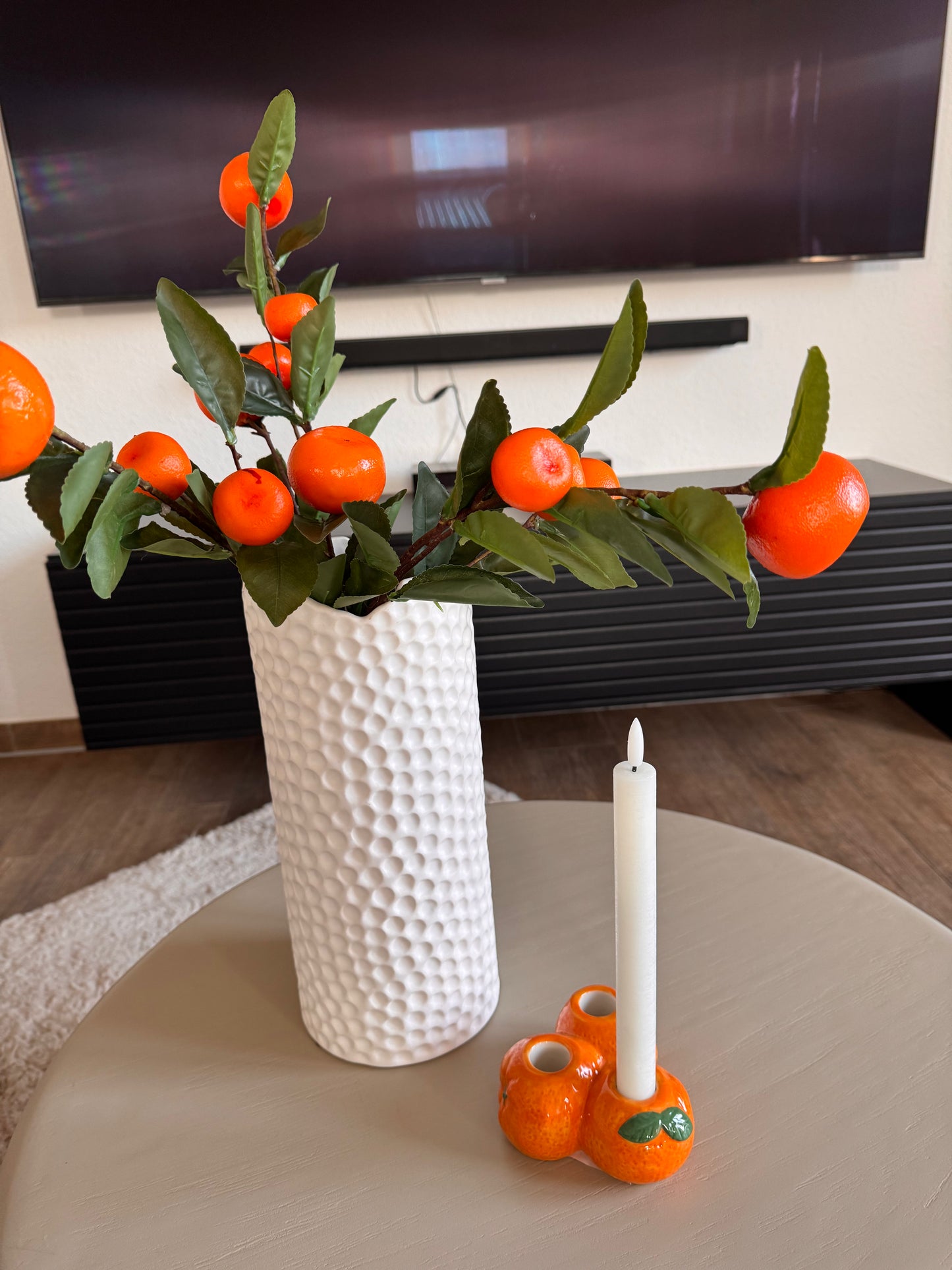 Kerzenhalter Orange aus Keramik