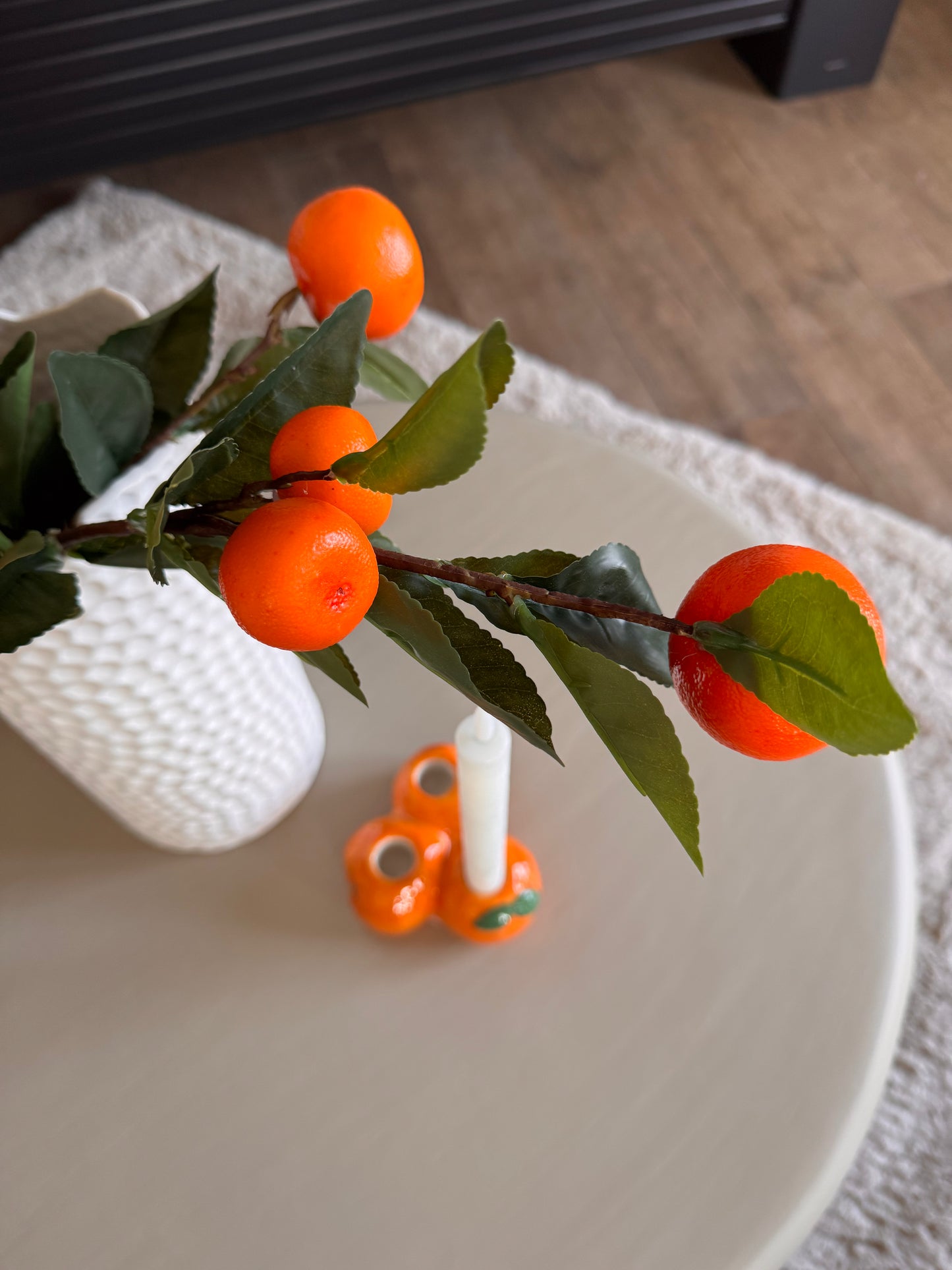 Kerzenhalter Orange aus Keramik