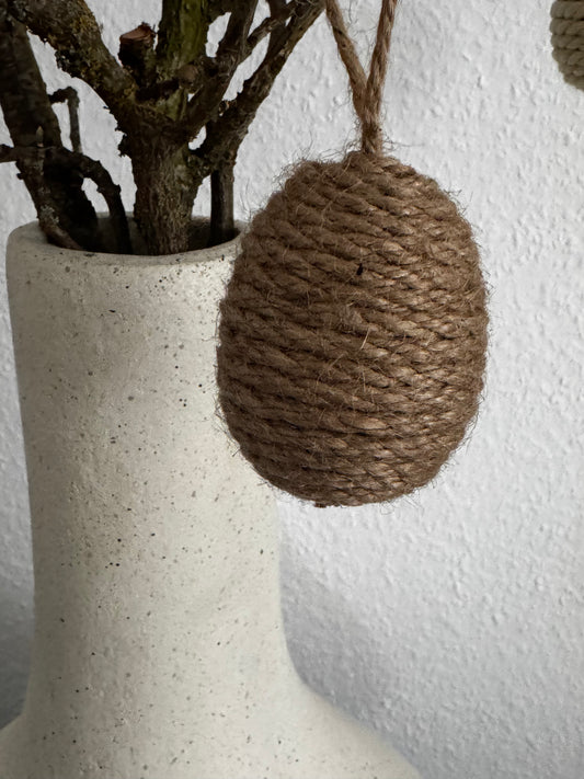 Ostereier zum Aufhängen aus Jute in Braun/Weiß 6er Set von Wurm