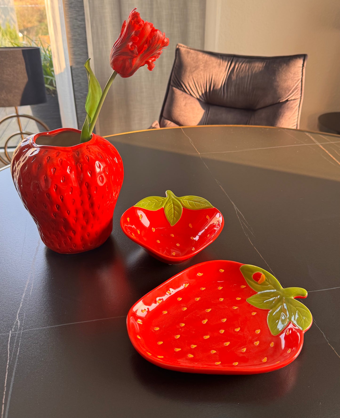 Erdbeer Vase rot von Countryfield Gr. XS