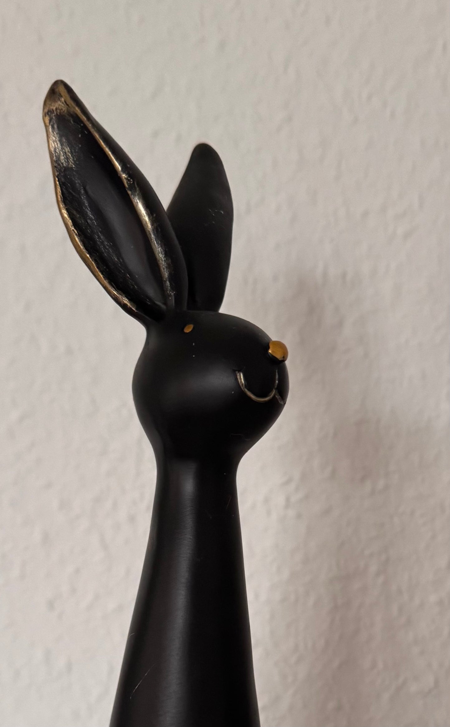 Moderner Deko-Hase  Bella in Schwarz Matt 42 cm