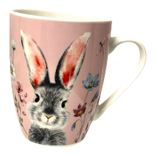 Becher mit Hasenmotiv mit Blumenwiese aus Porzelan 360 ml von Wurm