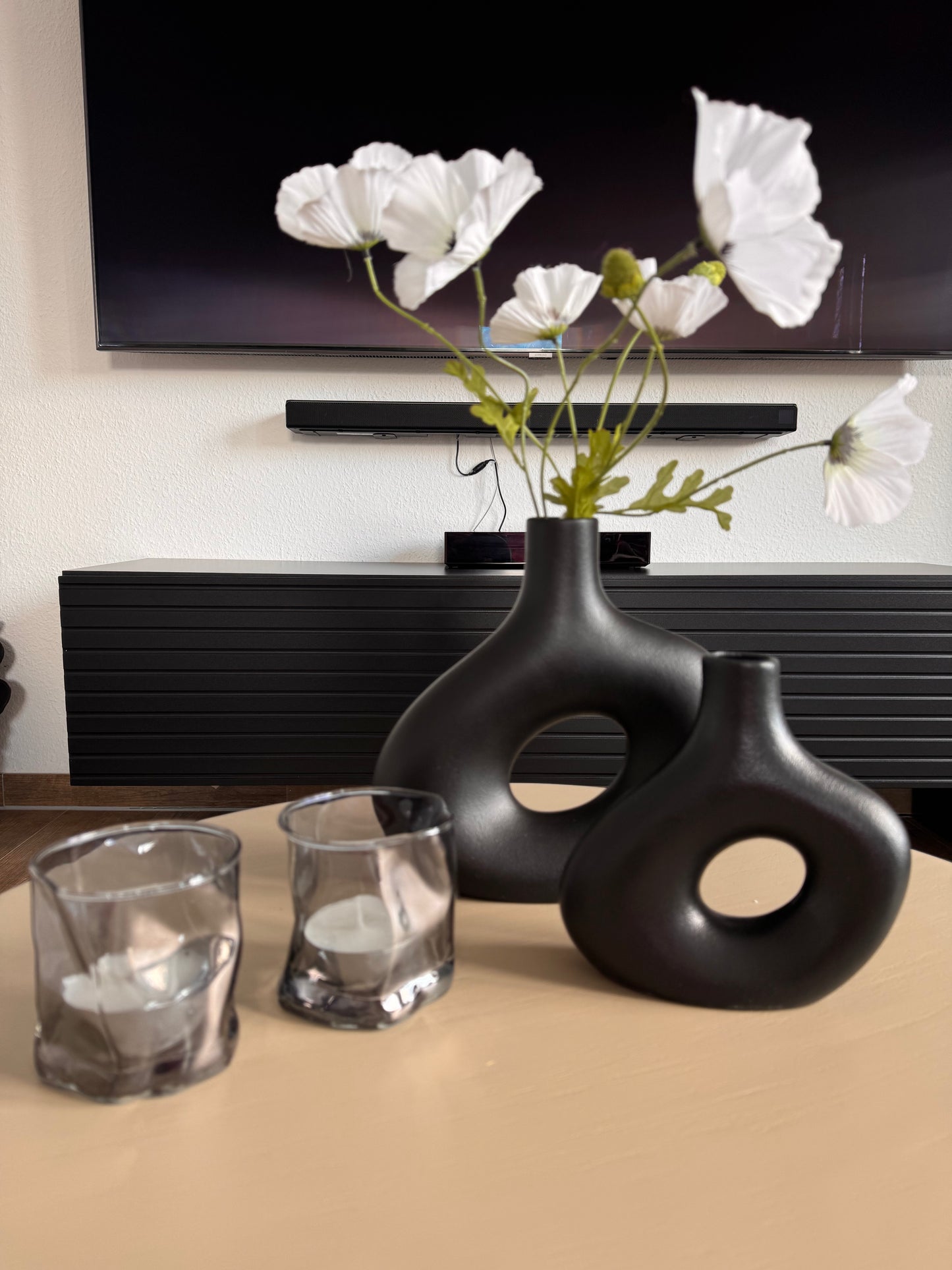 Blumenvasen Luna Set Schwarz