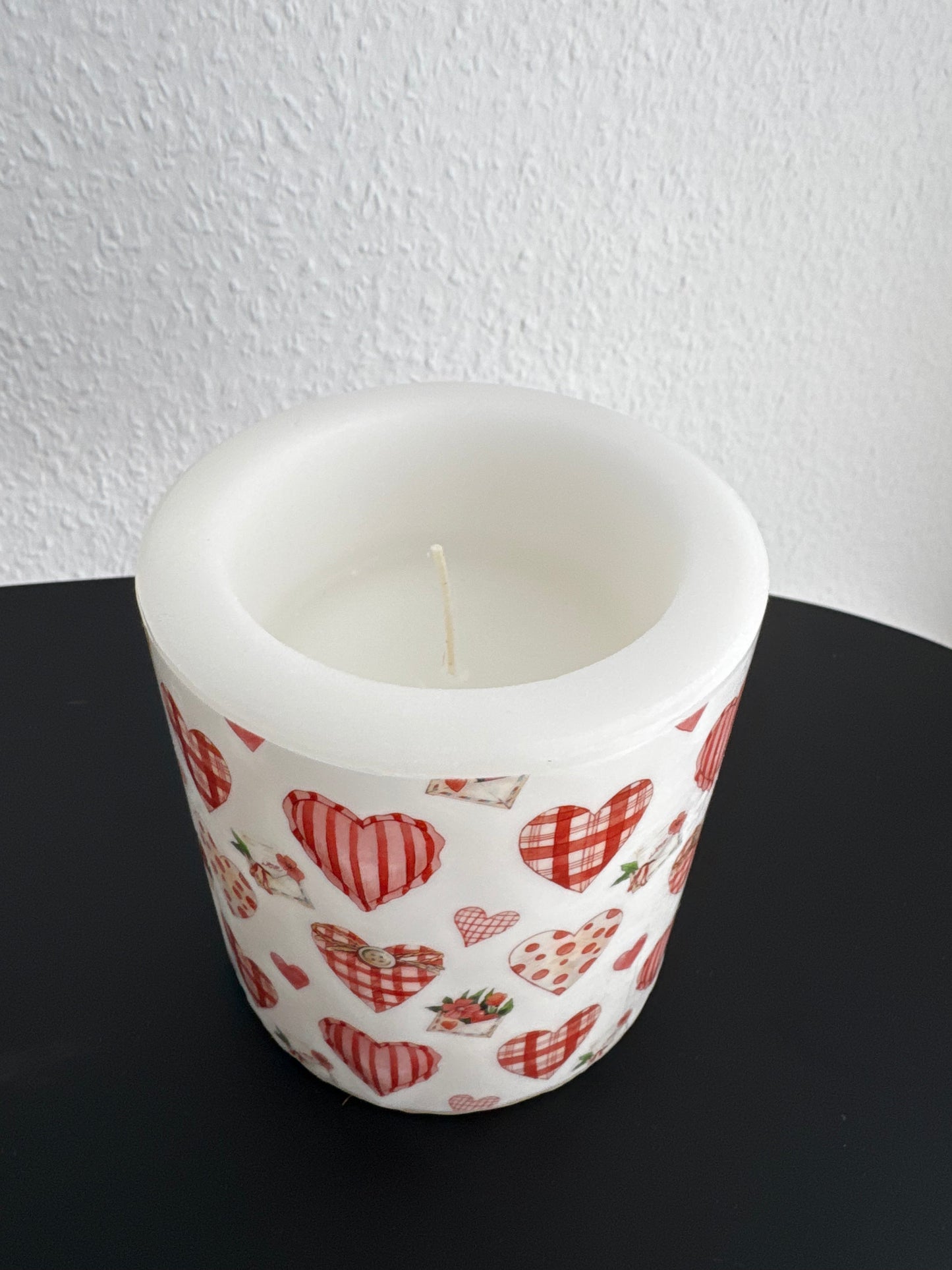 Kerze "Lovely hearts" von Ambiente 10 cm
