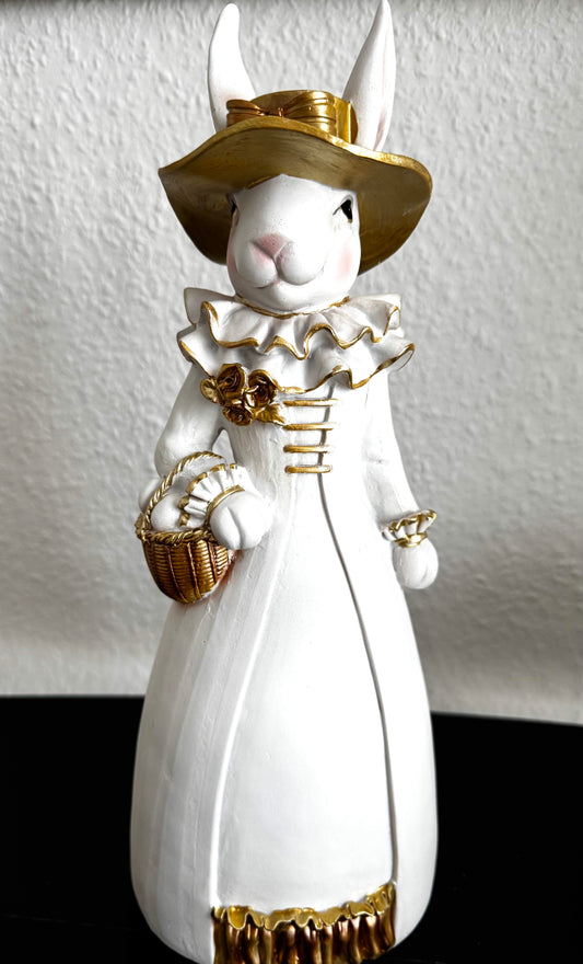 Hase Frau in Weiß/Gold 36 cm von Wurm