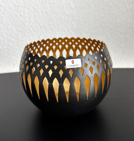 Oman Eisen Teelichthalter  in Schwarz/ Gold von Lambert 11 cm
