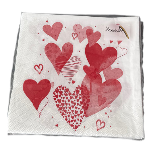 Servietten " with love red " von Ambiente 33 x 33 cm