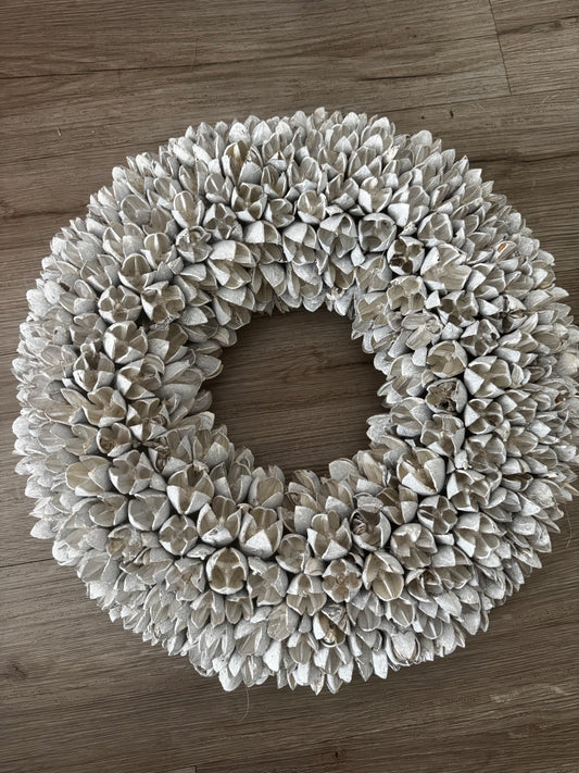 Kranz  Bakuli  in White-Washed  40 cm von Courone