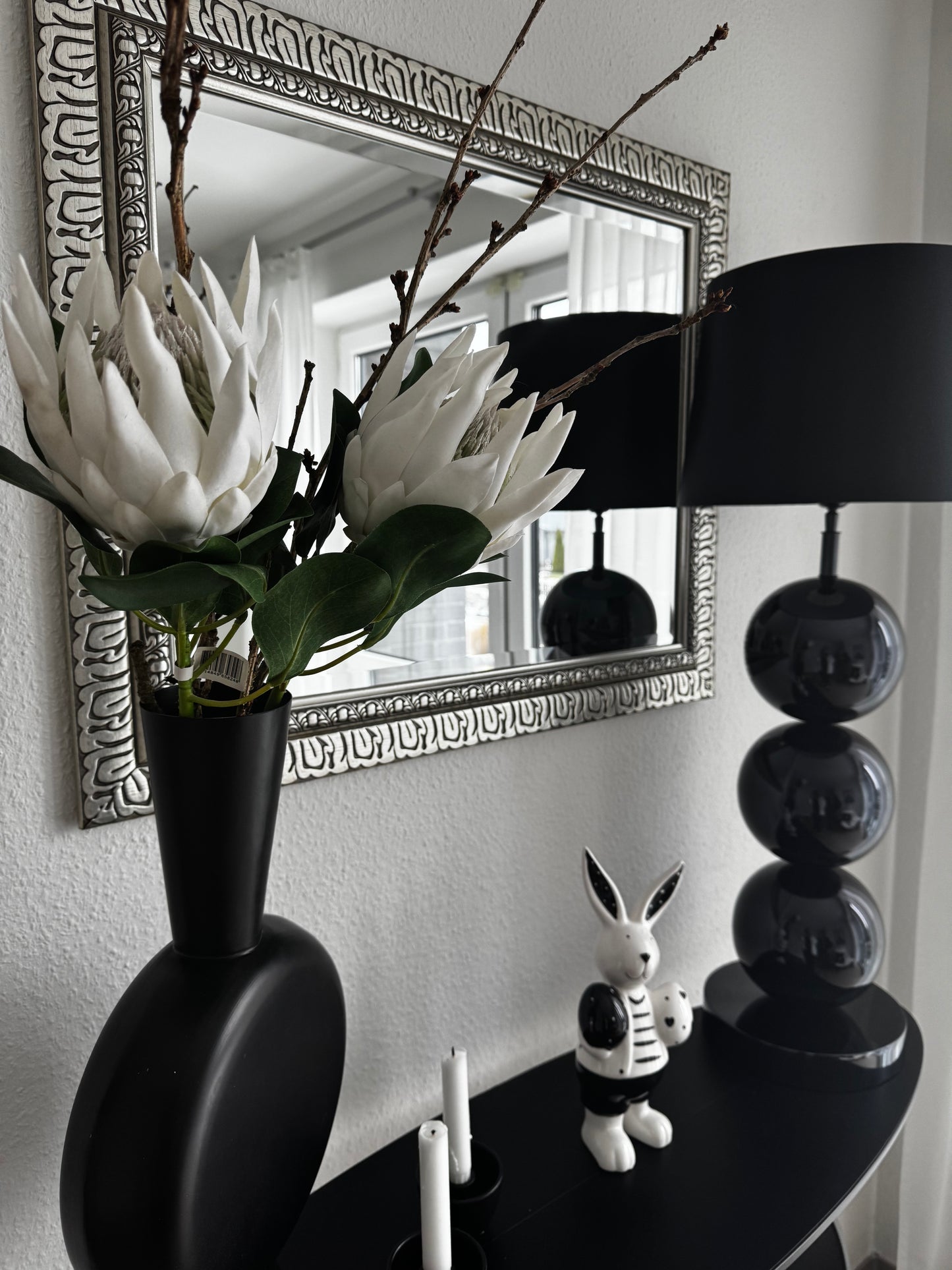 Keramik Hase in Schwarz/ Weiß 29 cm von Wurm