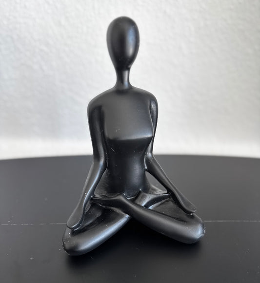 Skulptur "offener Lotus"- elegante Figur in Schwarz von Present Time