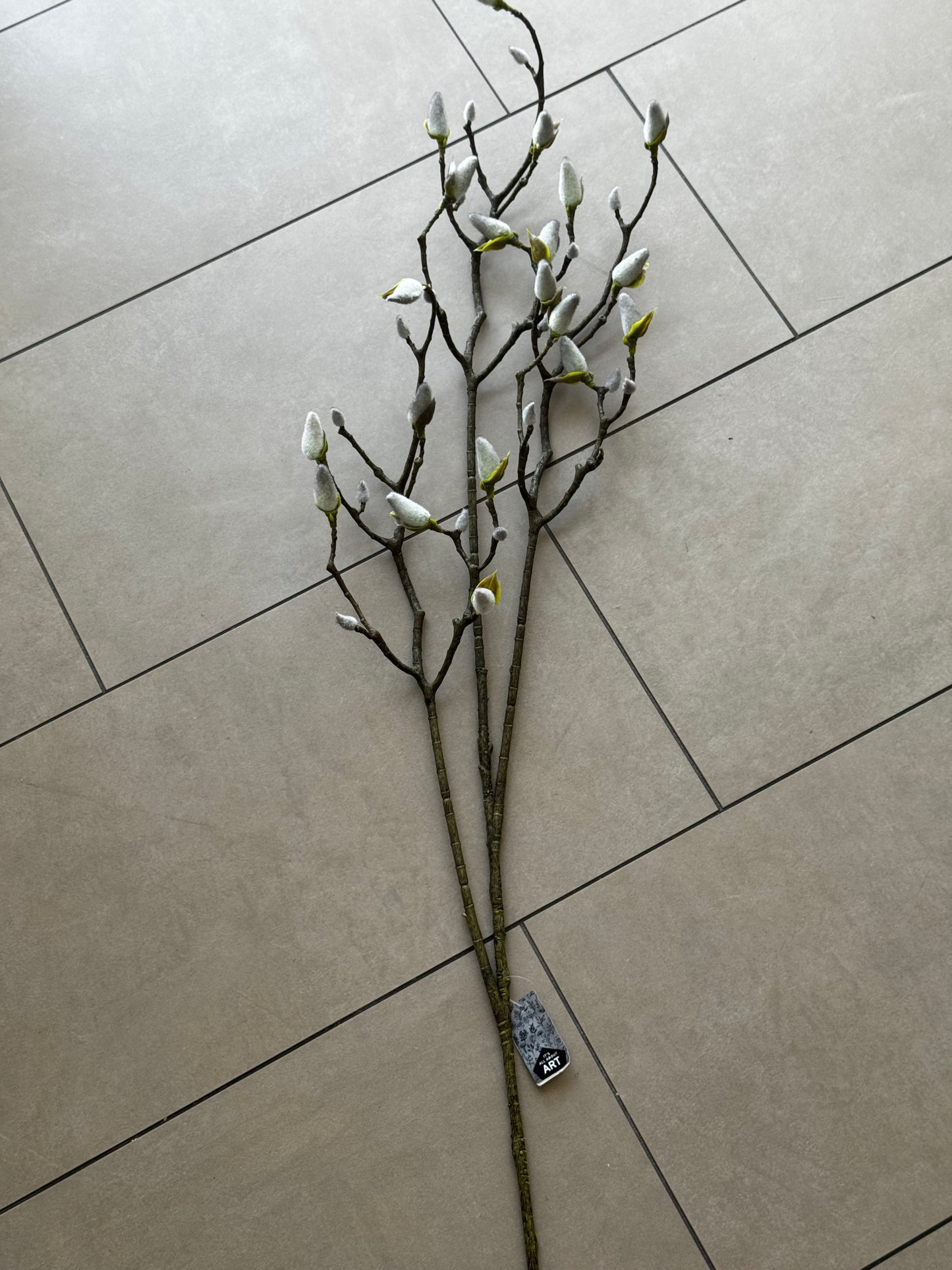 Künstlicher Magnolienzweig mit Knospen in Grau  123 cm von Jelle Quint