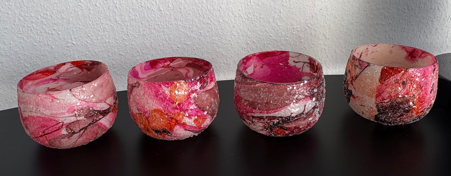 Glaswindlicht mosaic fuchsia  4er Set von Colmore