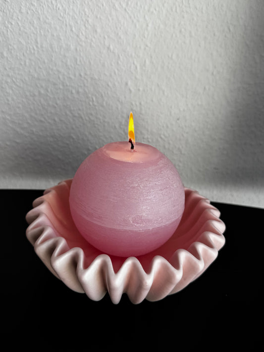 Schale  Bowl Plissee Keramik in Rosé von Housevitamin B.V. groß