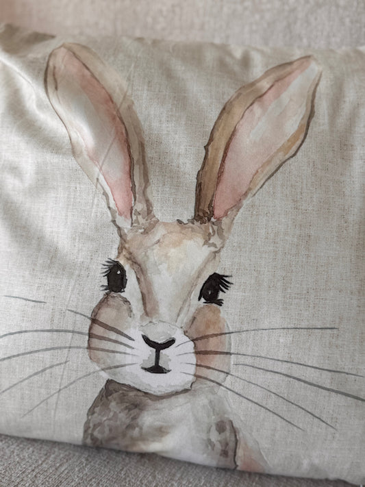 Kissenhülle mit Hasenmotiv 45 x45 cm von Clayre & Eef in Beige