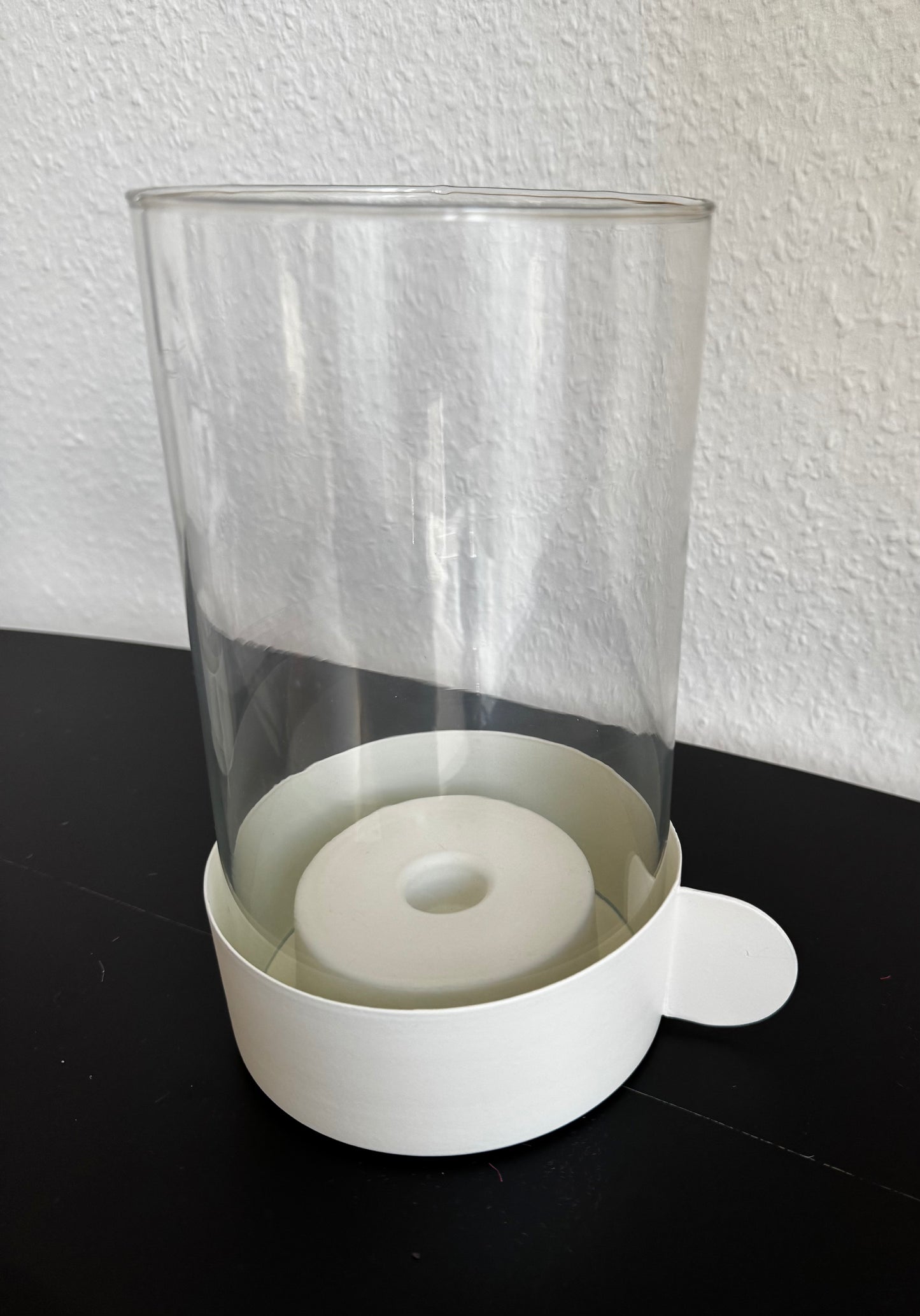Kerzenhalter aus Glas &  Metall vintage Charme Cremeweiß von Exner