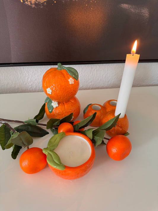 Kerzenhalter Orange aus Keramik