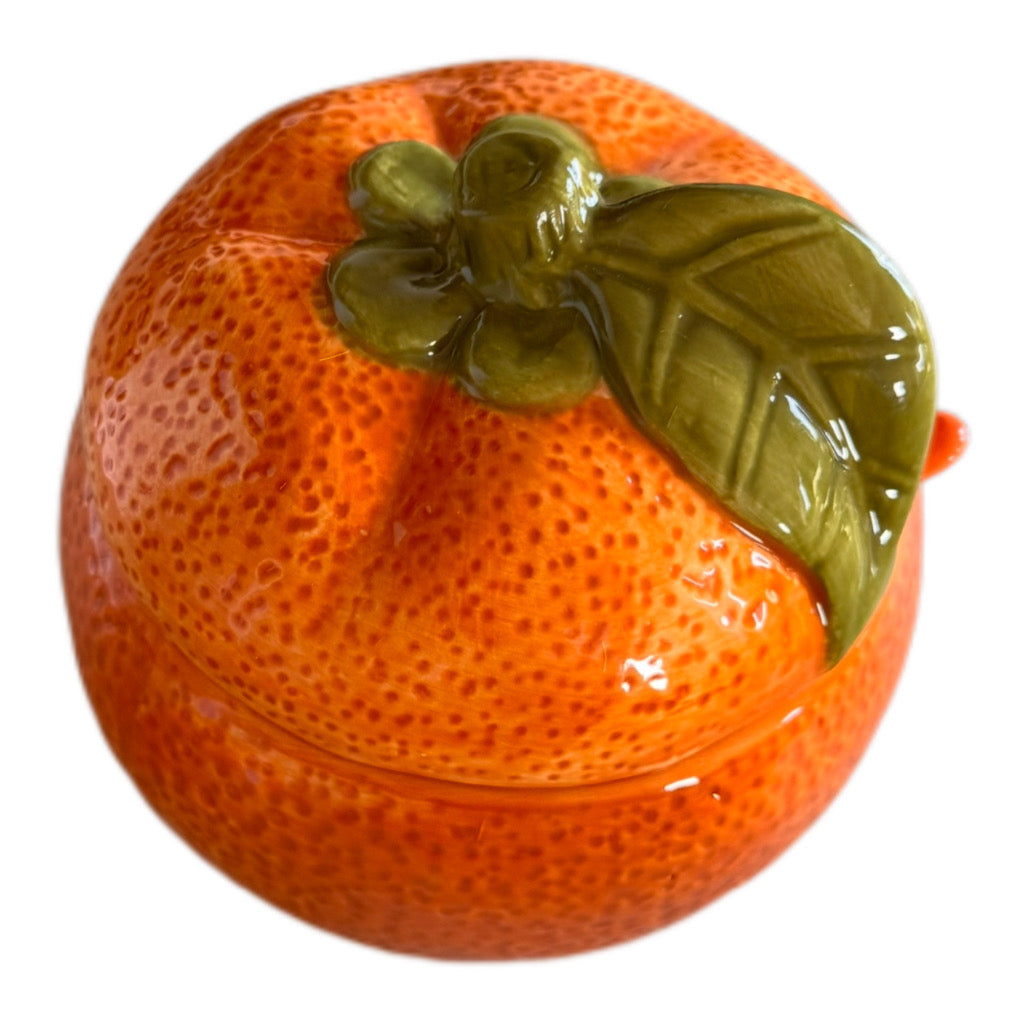 Orange Marmeladentopf  mit Löffel