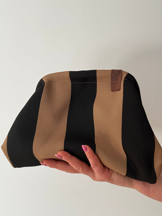 LOT83 Modische Clutch/ Organizer in Braun/Schwarz
