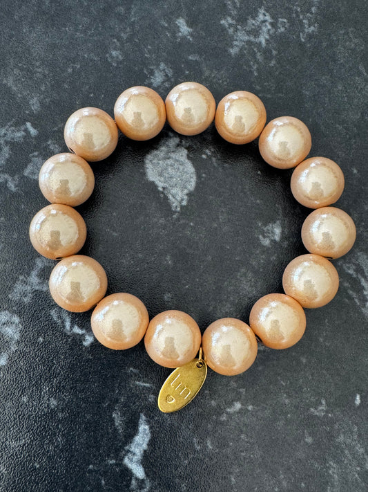 Armband in Beige " Galaxy Pearl" von Lizzy Mae 12 mm