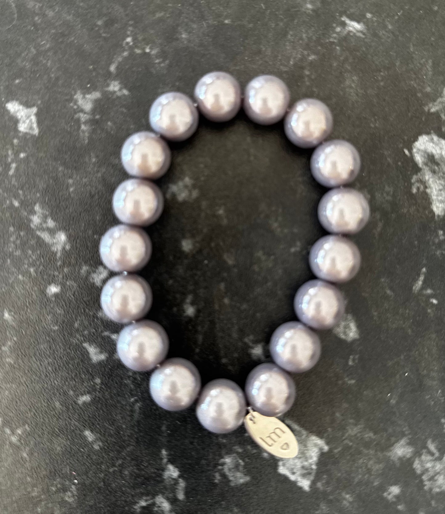 Armband in Grau " Galaxy Pearl" von Lizzy Mae 14 mm