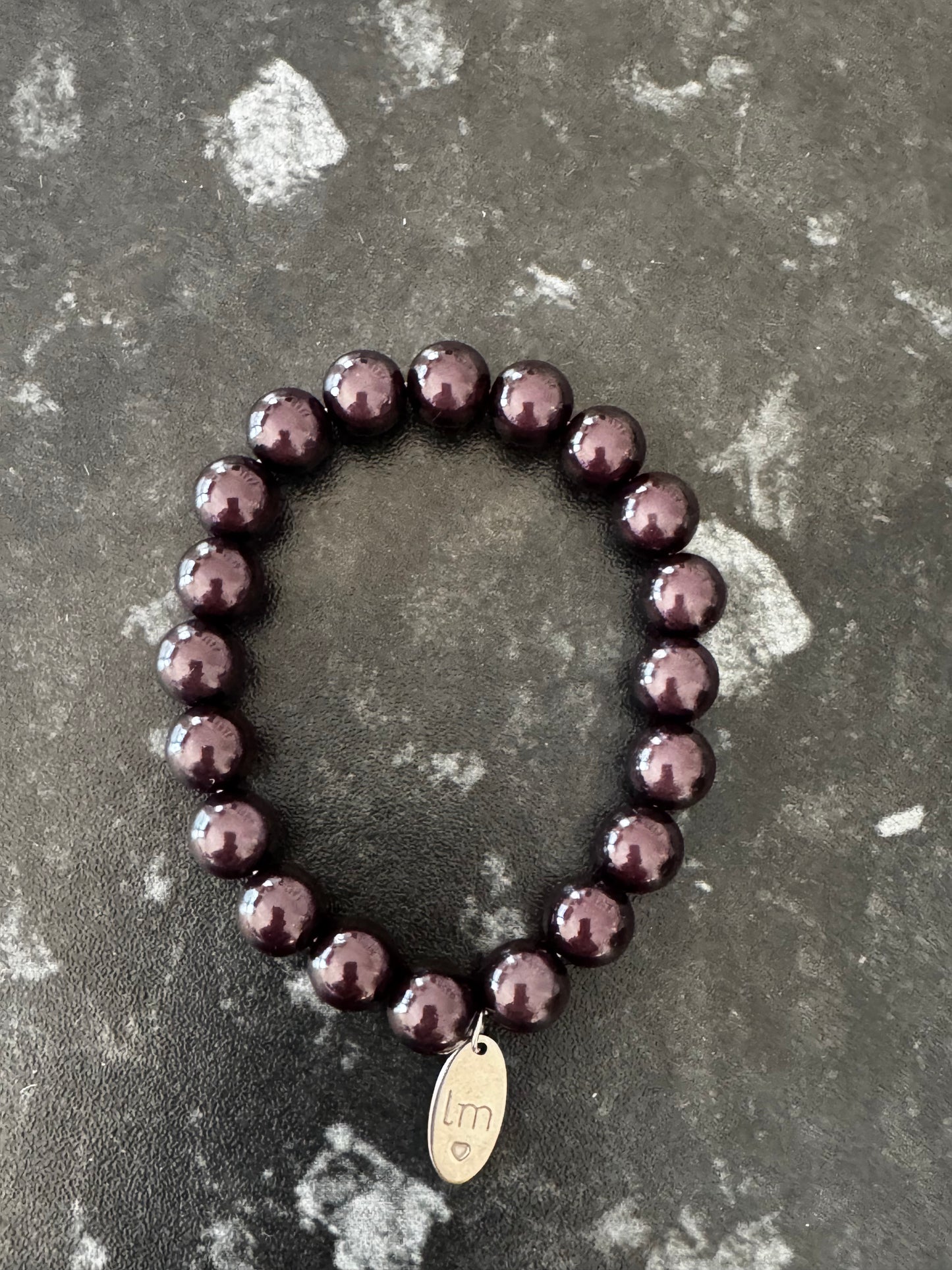 Armband in Anthrazit/Schwarz " Galaxy Pearl" von Lizzy Mae 10 mm