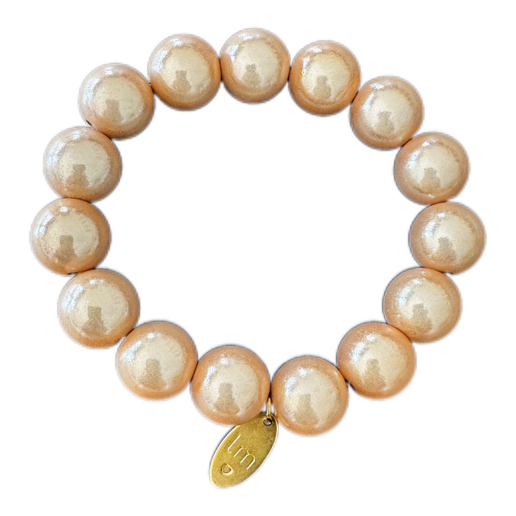 Armband in Beige " Galaxy Pearl" von Lizzy Mae 14 mm