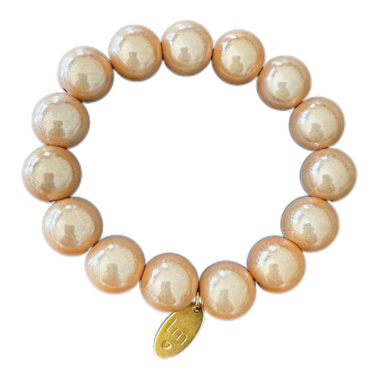 Armband in Beige " Galaxy Pearl" von Lizzy Mae 12 mm