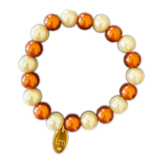 Armband in Beige/Mandel " Galaxy Pearl" von Lizzy Mae 10 mm