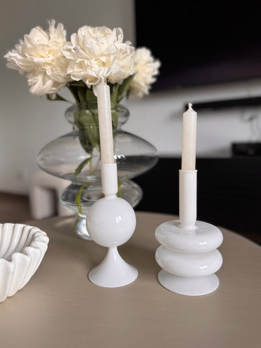 Kerzenhalter Glas Sparkle Ball von Present Time weiß