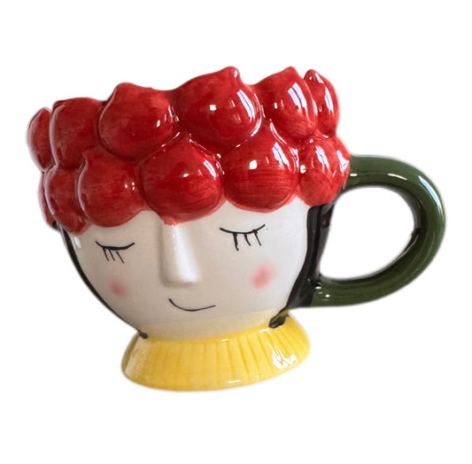 Becher Keramikgesicht Granatapfel