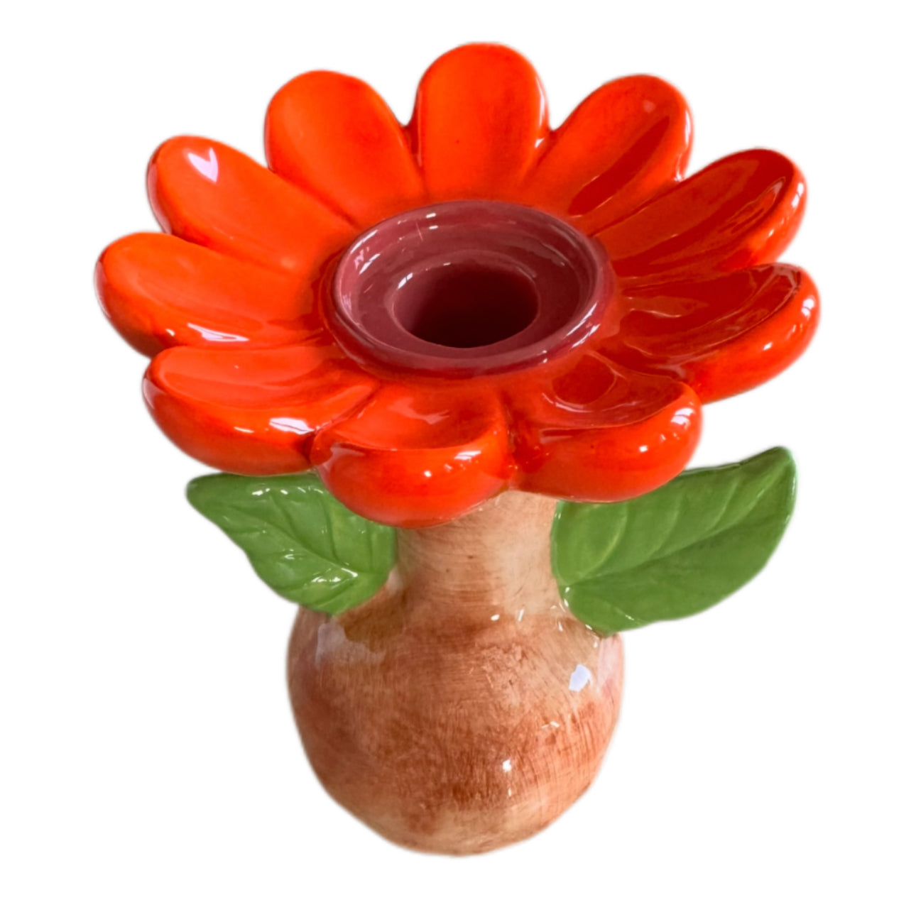 Blumen Kerzenständer in Retro Look