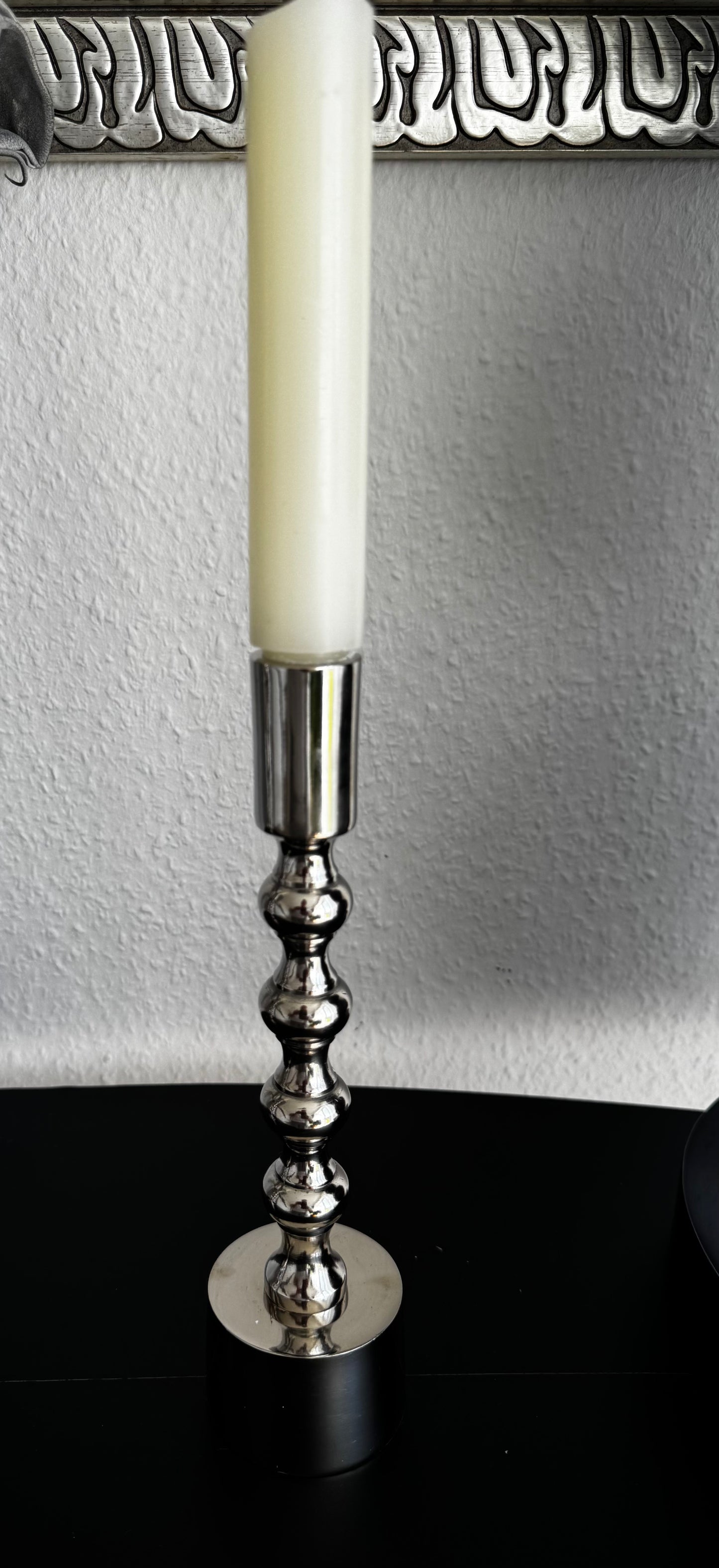 Kerzenhalter in Silber Metall von Wurm 27 cm