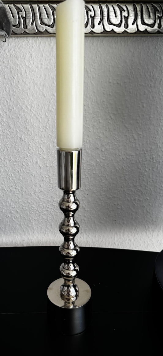 Kerzenhalter in Silber Metall von Wurm 23 cm