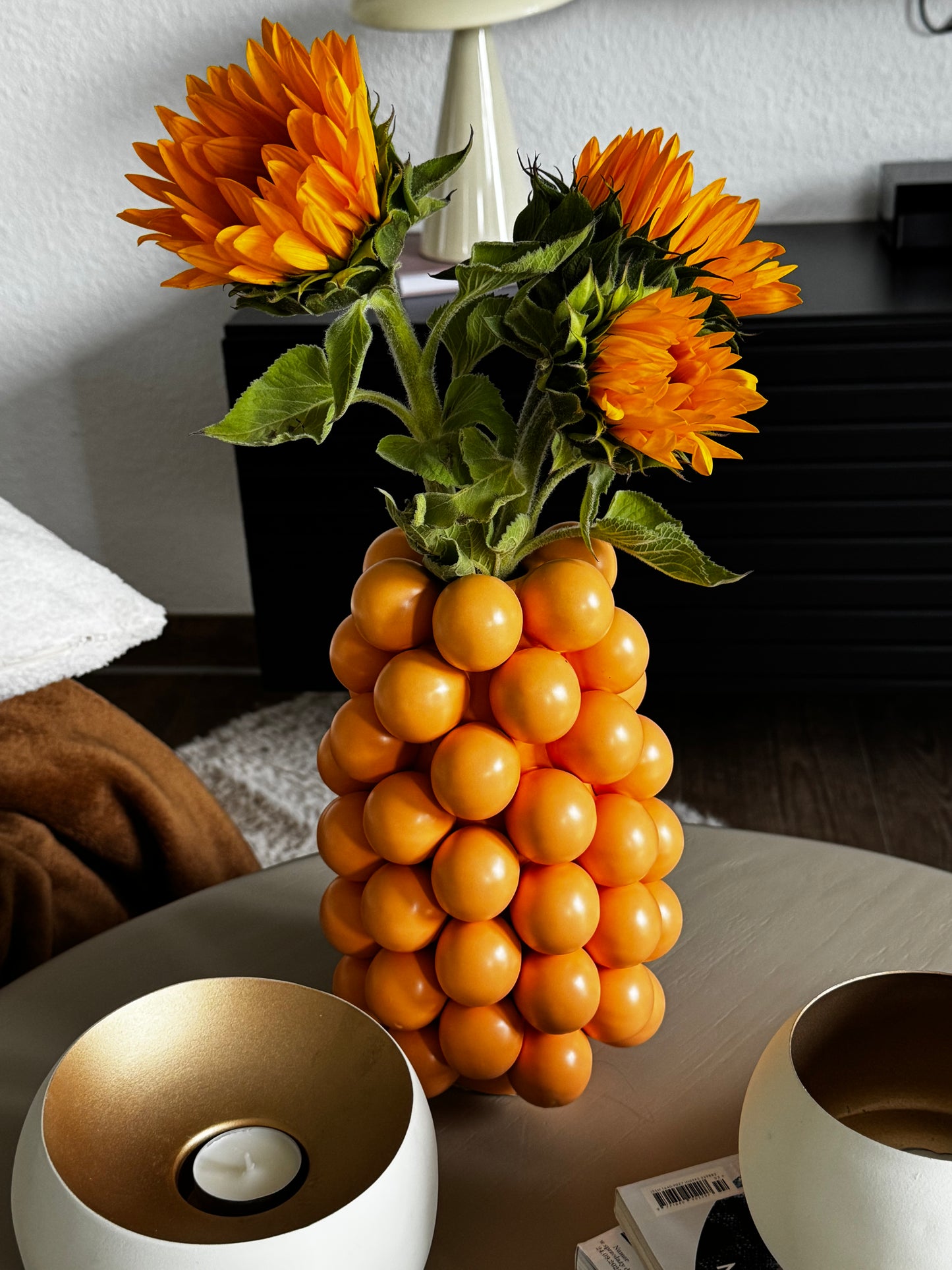 Bubble Blumenvase von Light & Living in Apricot H ca 24 cm