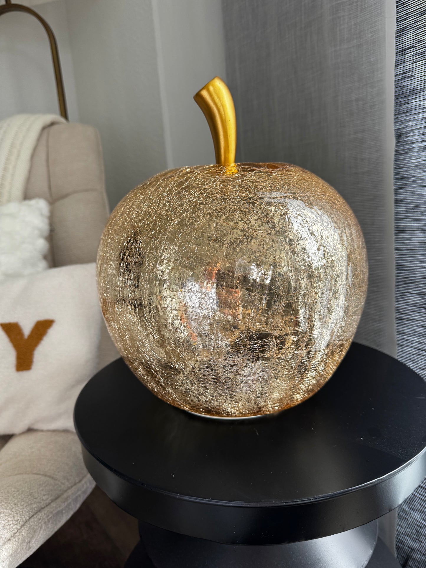 Dekoapfel in Gold mit 40er LED Beleuchtung - Glamour von Wurm 30 cm