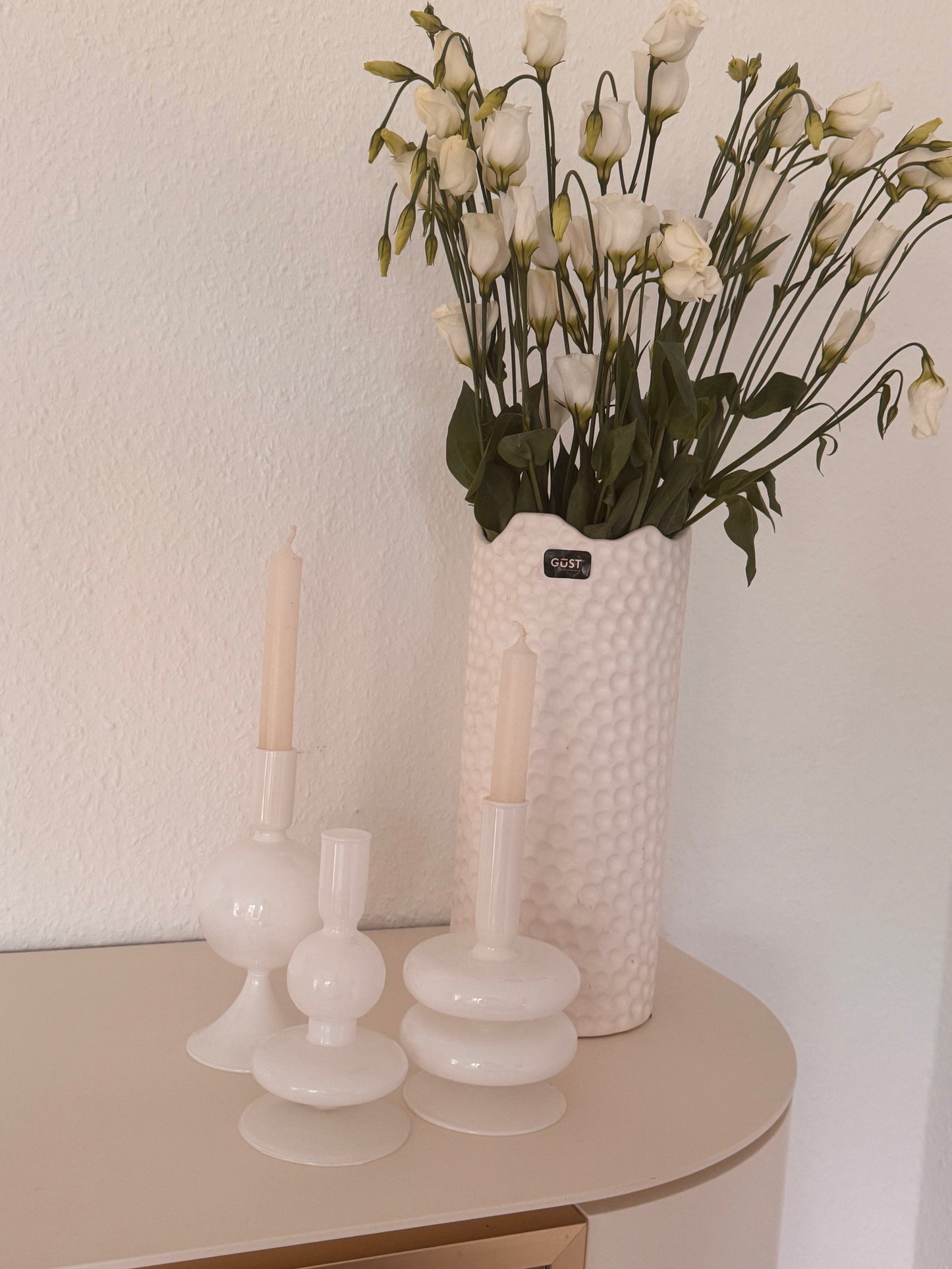 Kerzenhalter Glas Sparkle Bubbles von Present Time weiß