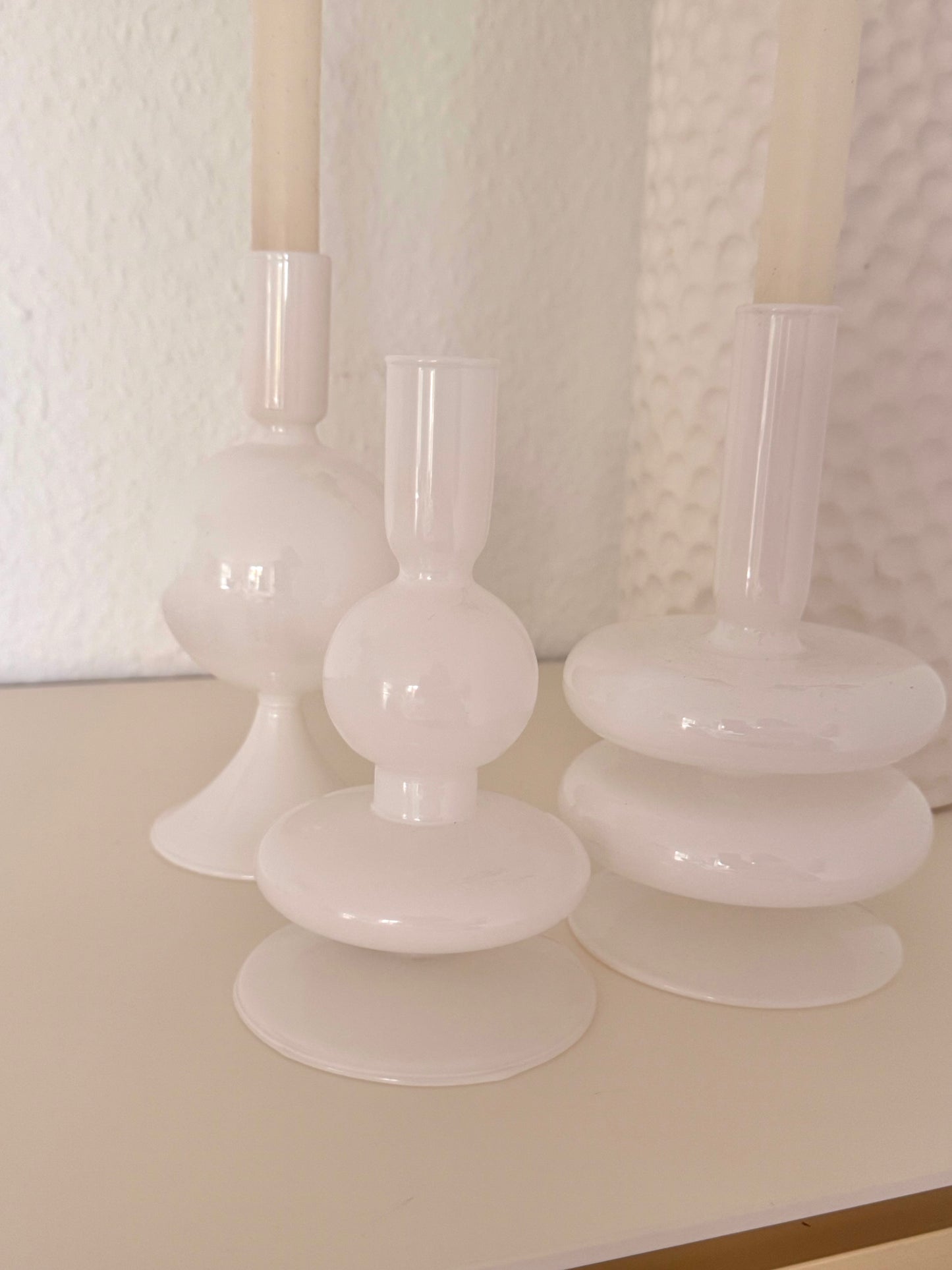 Kerzenhalter Glas Sparkle Bubbles von Present Time weiß