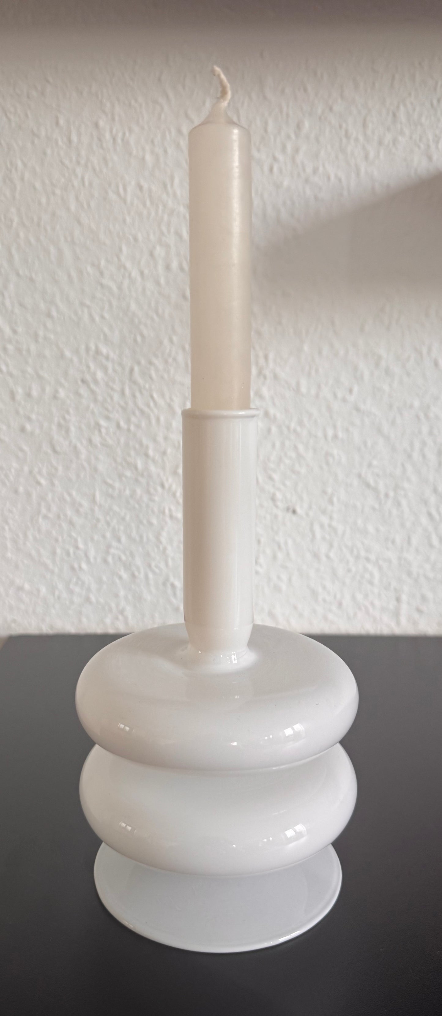 Kerzenhalter Glas Sparkle Double Ring von Present Time weiß