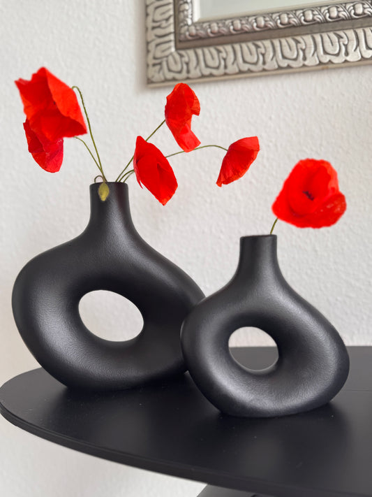 Blumenvasen Luna Set Schwarz