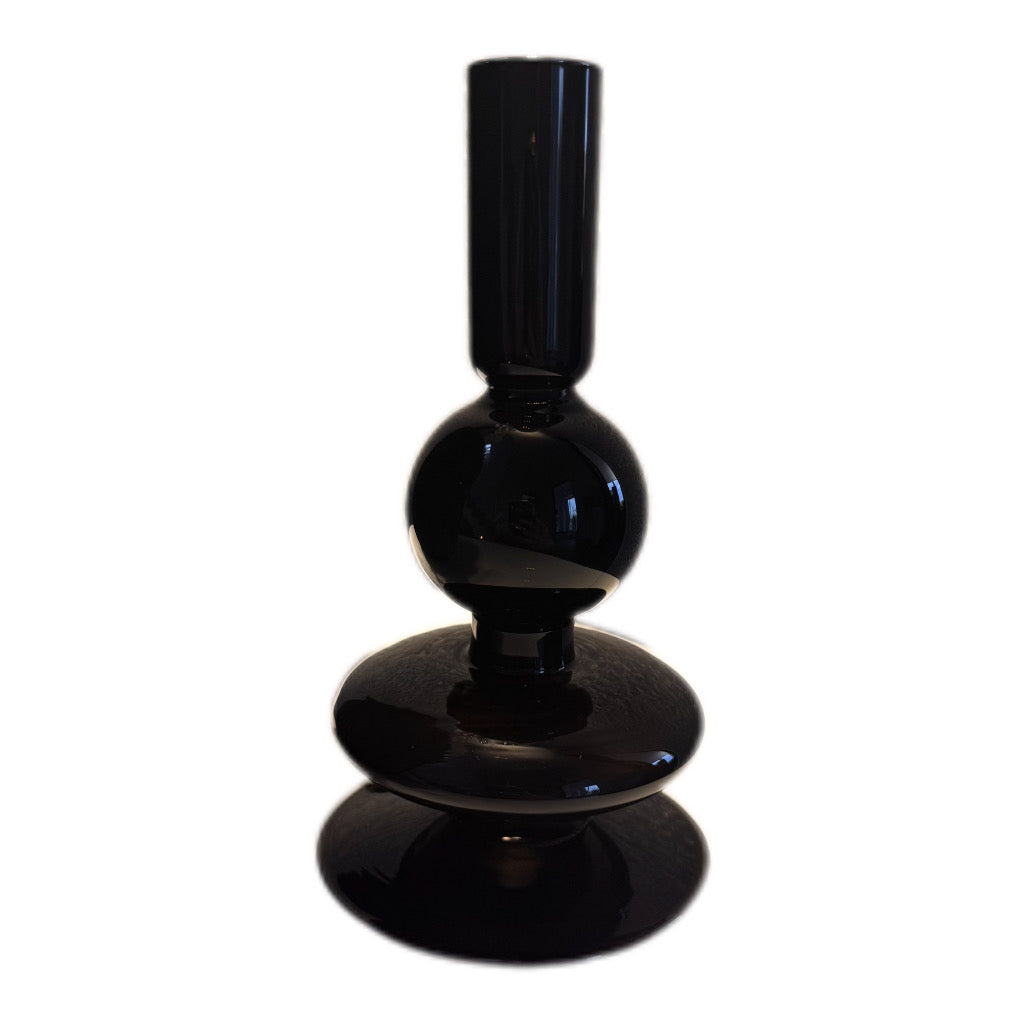 Kerzenhalter Glas Sparkle Bubbles von Present Time schwarz